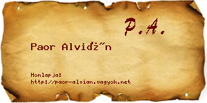 Paor Alvián névjegykártya